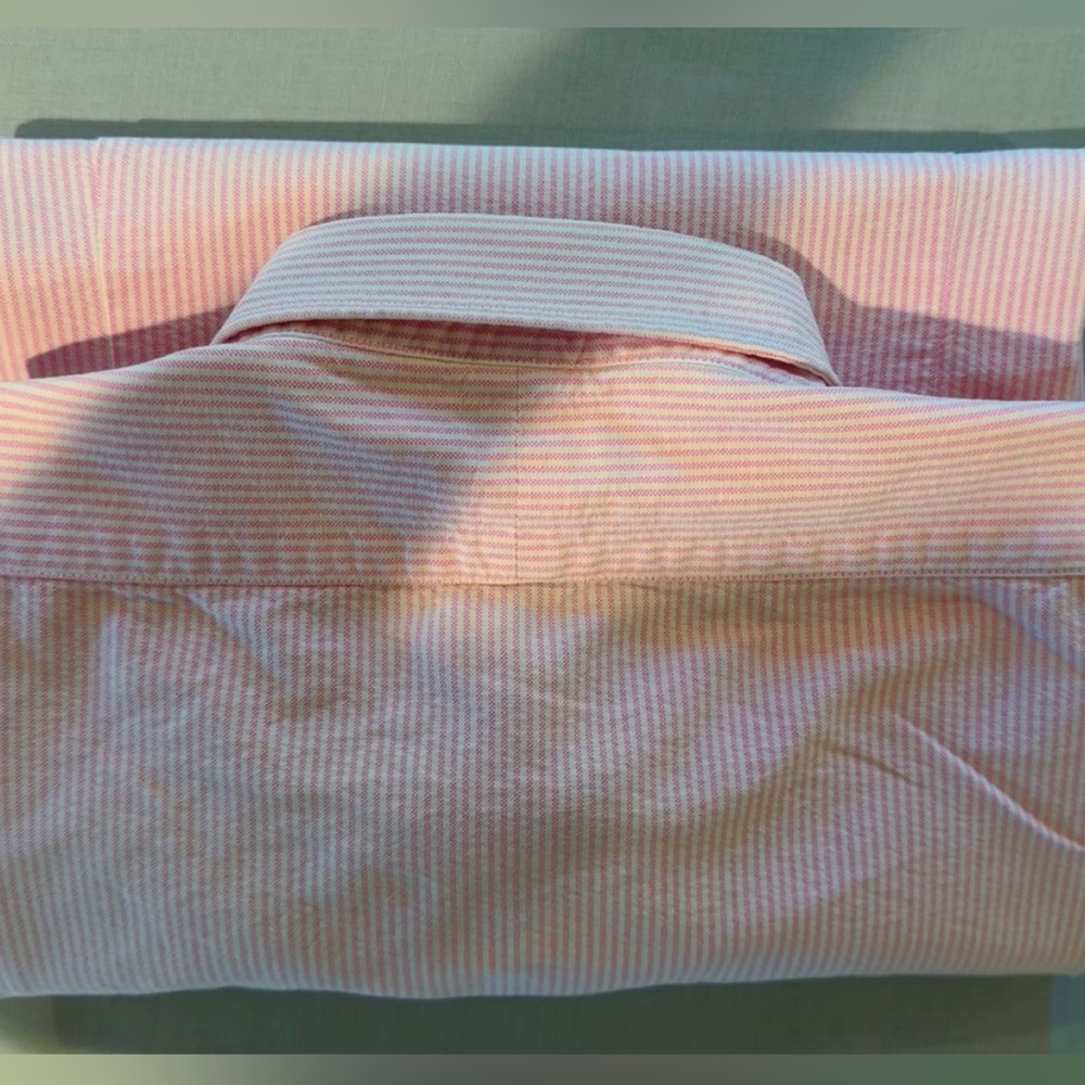 Ralph Lauren Women’s Pink/White Striped Oxford Slim Fit Button Down Shirt - Sz 0 - Picture 5 of 5